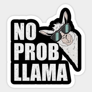 Funny Llama Lovers Gift - No Prob llama Sticker